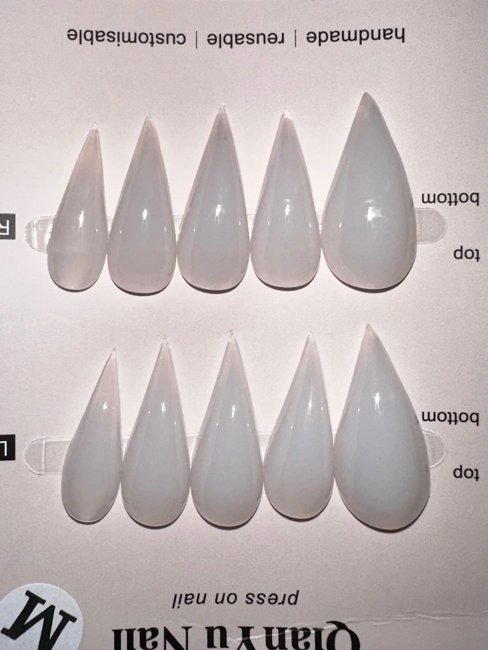 CLAW DRAGON NAILS-Press-On Nails - Pale White Stiletto Set (M)